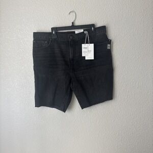 NWT Lucky Brand Men's Vintage Loose Jeans Shorts Size 36 Black Denim Cutoffs Y2K